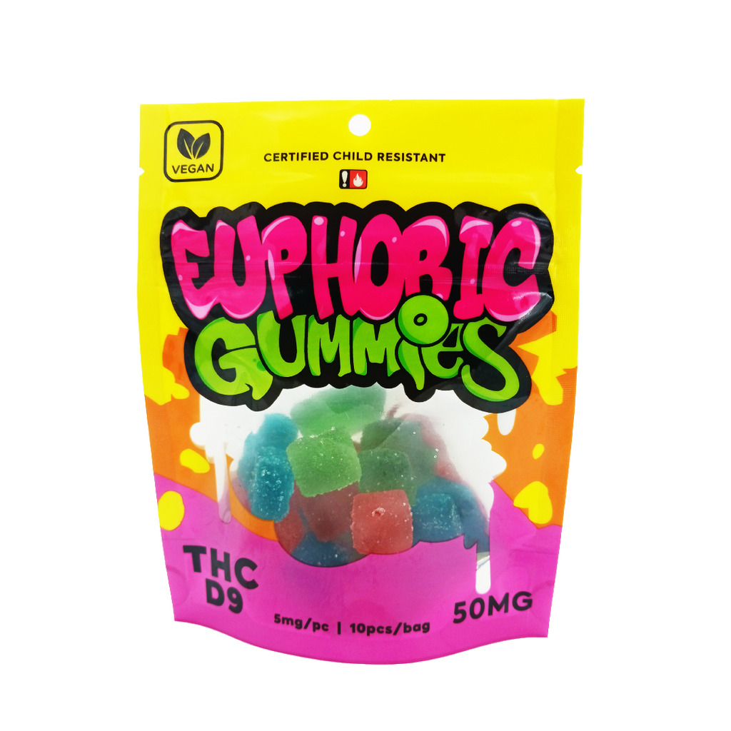 Euphoric D9 5mg - Mixed Fruit Microdose Gummies - 10 Count