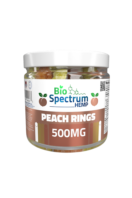 BioSpectrum Isolate CBD Gummies, Peach Rings - 500mg