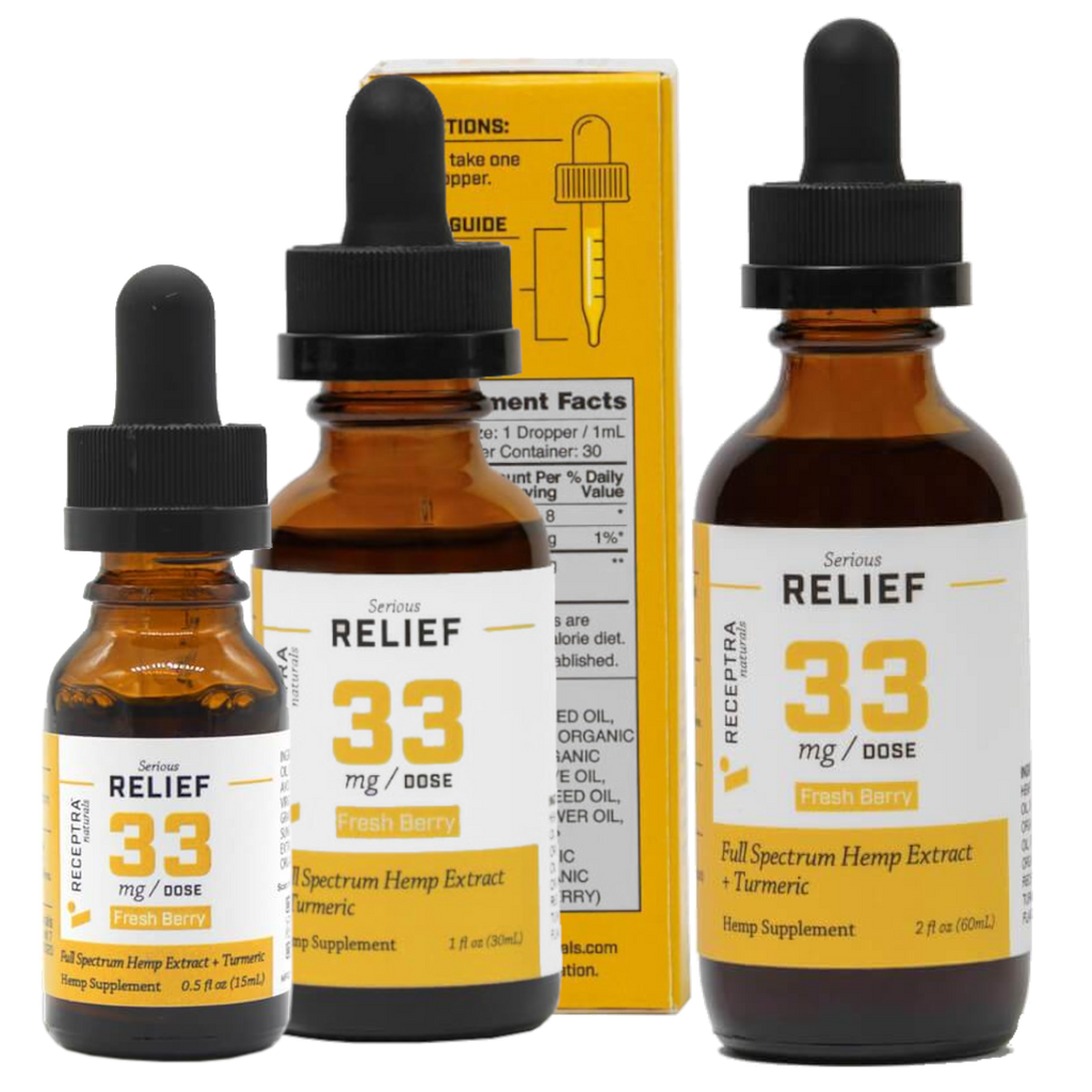 Receptra Naturals Full Spectrum CBD Tincture, Relief 33 - Fresh Berry