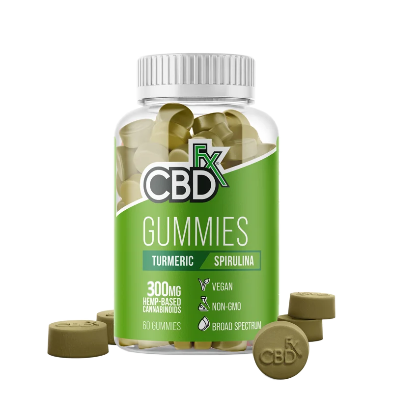 CBDfx Isolate CBD Vitamin Gummies, Turmeric & Spirulina - 60ct
